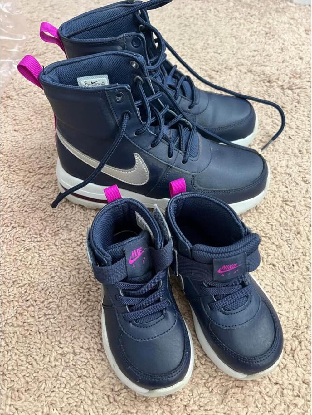Matching pairs of Nike Air Max Goaterra 2.0 boot  midnight navy/metallic silver